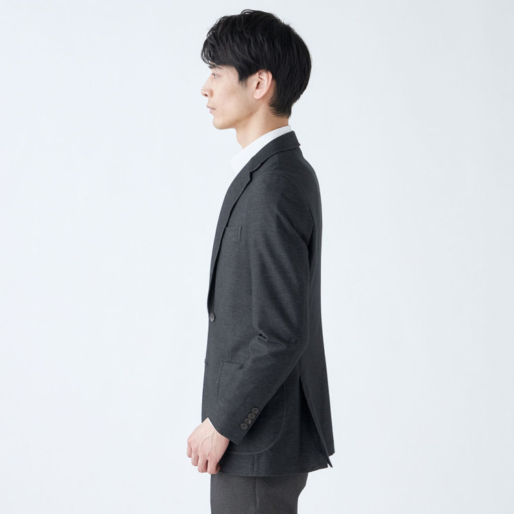 シルバーライン 【発送在庫あり】【CLASSICO TAPERED】【年間】コットンブレンド2釦ジャケット/ブラック×ソフトデニム/パッチポケット 黒