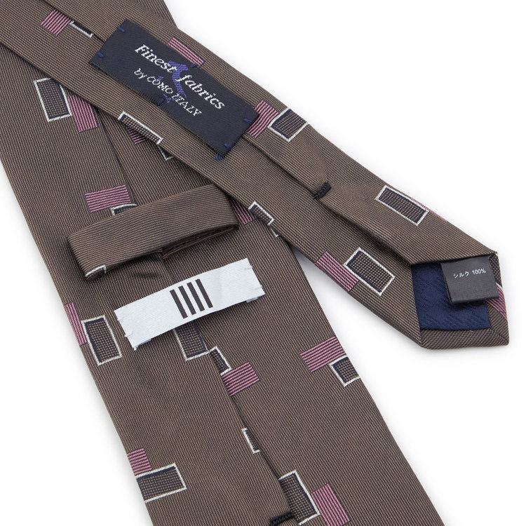 シルバーライン 【SILVER LINE】シルク小紋柄ネクタイ 8.5cm幅/ブラウン/Finest fabrics by COMO ITALY その他