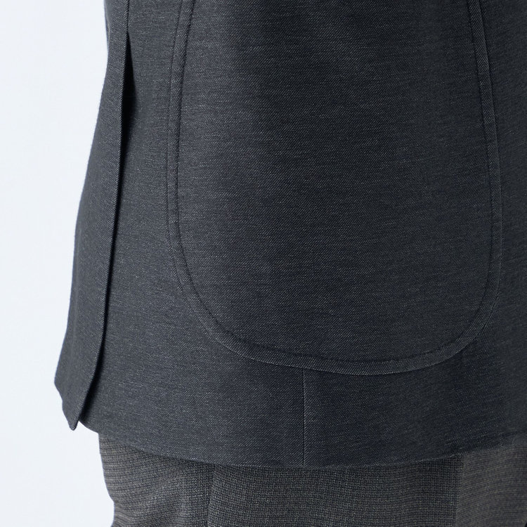 シルバーライン 【発送在庫あり】【CLASSICO TAPERED】【年間】コットンブレンド2釦ジャケット/ブラック×ソフトデニム/パッチポケット 黒