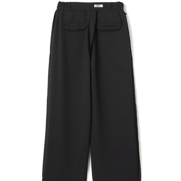 シルバーライン 【SL】【春夏】ワイドパンツ/ブラック/ウエストシャーリング/ウォッシャブル/裾上げ済仕様 黒