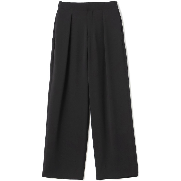 シルバーライン 【SL】【春夏】ワイドパンツ/ブラック/ウエストシャーリング/ウォッシャブル/裾上げ済仕様 黒