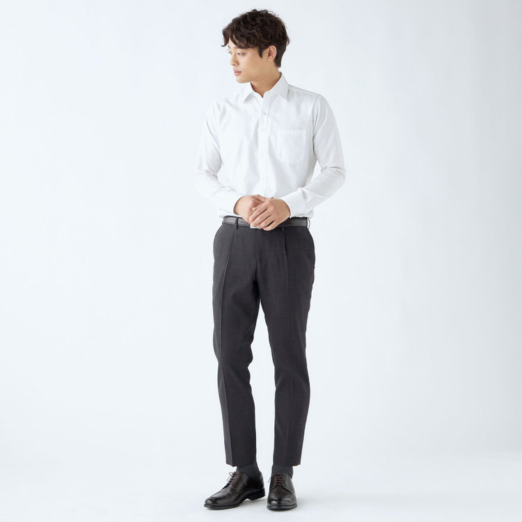 シルバーライン 【CLASSICO TAPERED】【春夏】1タックテーパードパンツ/グレー/ウエストムーブ仕様/4S SUSTAINABILITY&ECOLOGY FABRIC/※裾上げ済仕様 グレー濃色