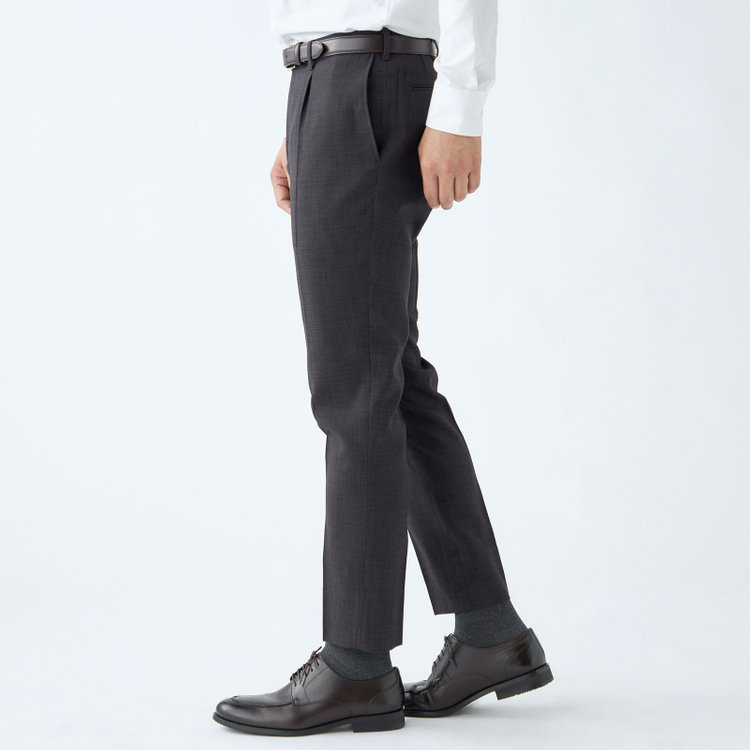 シルバーライン 【CLASSICO TAPERED】【春夏】1タックテーパードパンツ/グレー/ウエストムーブ仕様/4S SUSTAINABILITY&ECOLOGY FABRIC/※裾上げ済仕様 グレー濃色