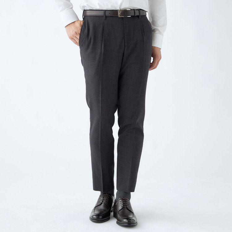 シルバーライン 【CLASSICO TAPERED】【春夏】1タックテーパードパンツ/グレー/ウエストムーブ仕様/4S SUSTAINABILITY&ECOLOGY FABRIC/※裾上げ済仕様 グレー濃色