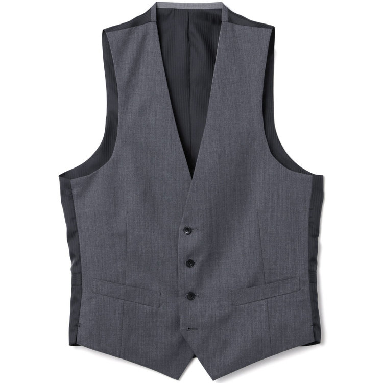 ブラックライン 【SLIM TAPERED_2】【年間】2釦シングルリバーシブルスリーピーススーツ 0タック/グレー/NEW ZEALAND WOOL MIX/※裾上げ必要 グレー中間