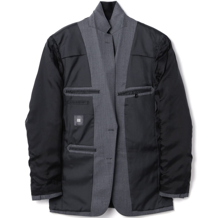 ブラックライン 【SLIM TAPERED_2】【年間】2釦シングルリバーシブルスリーピーススーツ 0タック/グレー/NEW ZEALAND WOOL MIX/※裾上げ必要 グレー中間