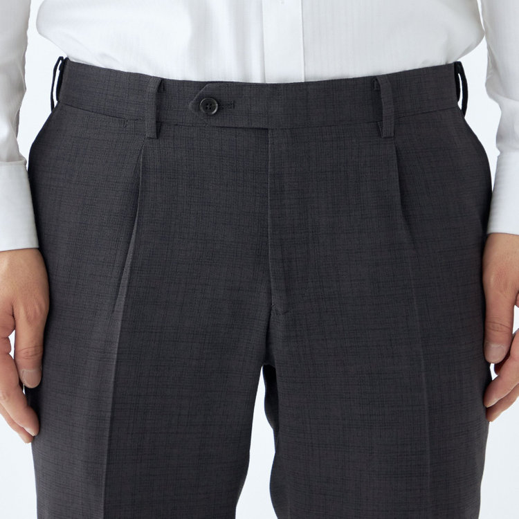 シルバーライン 【CLASSICO TAPERED】【春夏】1タックテーパードパンツ/グレー/ウエストムーブ仕様/4S SUSTAINABILITY&ECOLOGY FABRIC/※裾上げ済仕様 グレー濃色