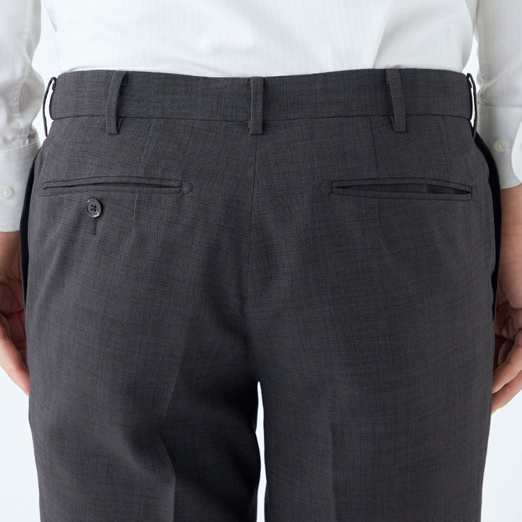 シルバーライン 【CLASSICO TAPERED】【春夏】1タックテーパードパンツ/グレー/ウエストムーブ仕様/4S SUSTAINABILITY&ECOLOGY FABRIC/※裾上げ済仕様 グレー濃色