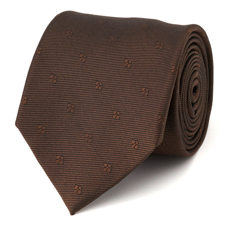 ブラックライン 【BLACK LINE】シルクブレンド小紋ネクタイ 7.5cm幅/ブラウン その他