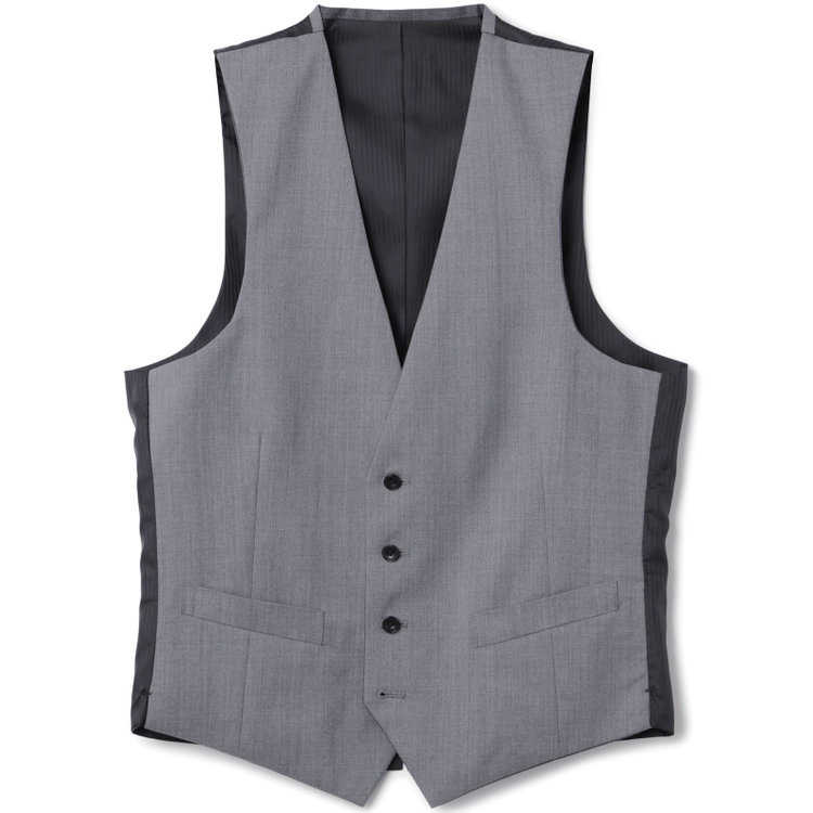 ブラックライン 【SLIM TAPERED_2】【年間】2釦シングルリバーシブルスリーピーススーツ 0タック/グレー/NEW ZEALAND WOOL MIX/※裾上げ必要 グレー中間