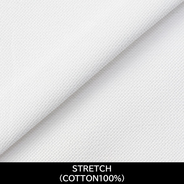 スーツセレクト 【国内縫製】【パターンオーダー】ワイシャツ・ドレスシャツ/ホワイト/ストレッチ素材(COTTON100%) ホワイト系(白)