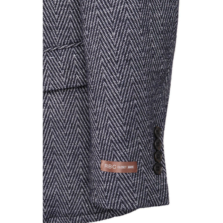 スーツセレクト 【WEB限定/OUTLET】【RBC】【秋冬】ウールブレンド2釦ジャケット/ネイビー＆ホワイト×シャンブレーヘリンボーン/ウォシャブル ネイビー系(紺)