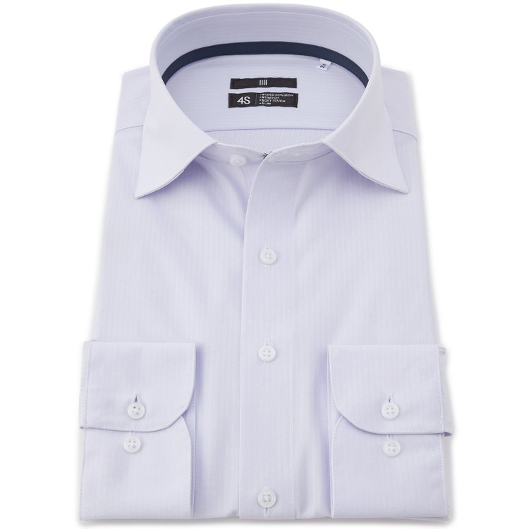 ブラックライン 【発送在庫あり】【WEB限定】【BLACK LINE】ワイドカラーワイシャツ/パープル×ドビーストライプ/「4S」スーパーノンアイロン・ストレッチ その他