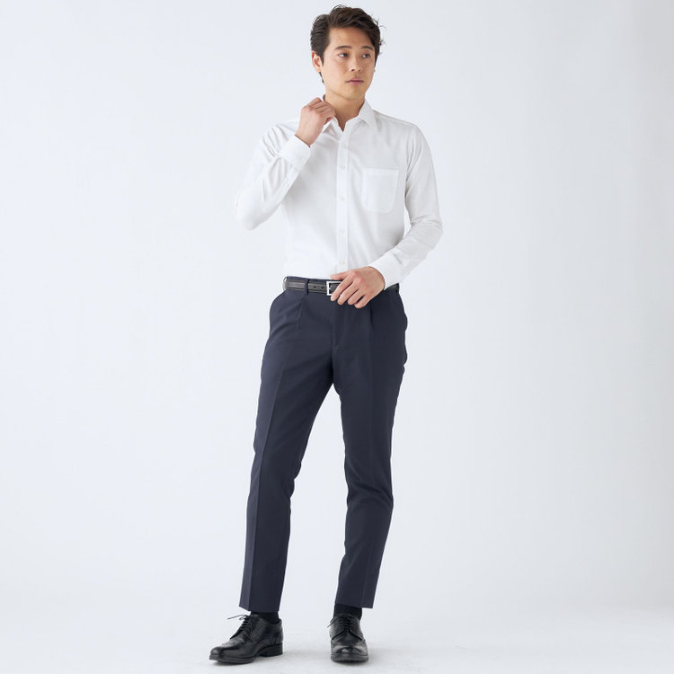 シルバーライン 【CLASSICO TAPERED】【春夏】1タックテーパードパンツ/ネイビー/※裾上げ済仕様 紺濃色