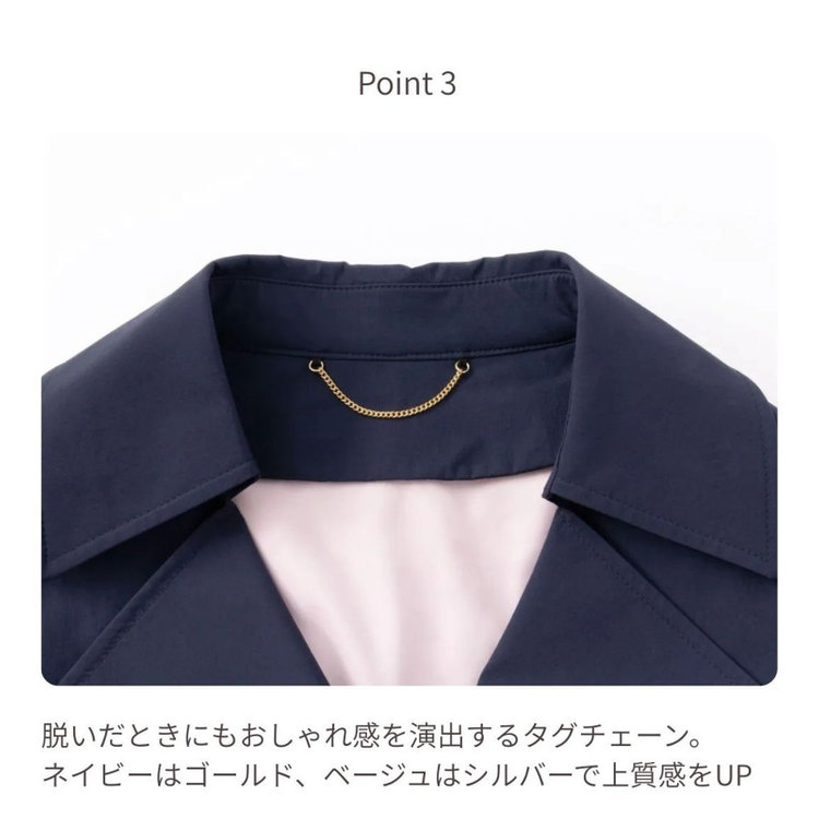 スーツセレクト 【SUIT SELECT×Samantha Thavasa】バックプリーツ トレンチコート/ネイビー 紺中間