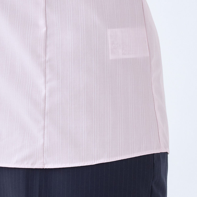 SUIT SELECT　アウトレット 【WEB限定/OUTLET/汚れ・キズ等有】【SUIT SELECT×Samantha Thavasa】【形態安定】リボン&フリル取り外しスキッパー/ピンク×ドビーストライプ 赤淡色