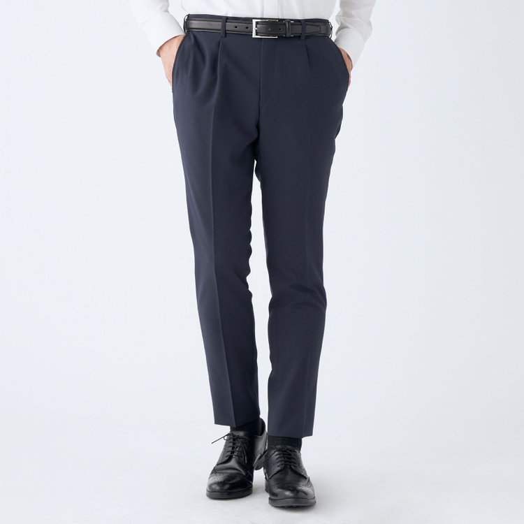 シルバーライン 【CLASSICO TAPERED】【春夏】1タックテーパードパンツ/ネイビー/※裾上げ済仕様 紺濃色