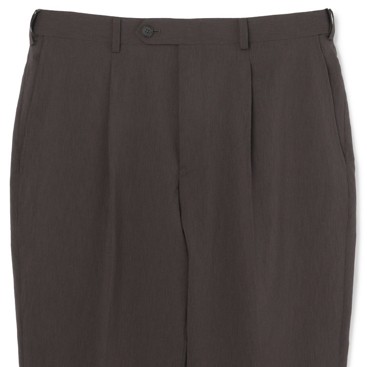 シルバーライン 【5DAYS CLOSET】【RBC】【春夏】1タックテーパードパンツ/ブラウン×楊柳/ウエストムーブ仕様/4S SUSTAINABILITY&ECOLOGY FABRIC/※裾上げ必要 茶中間