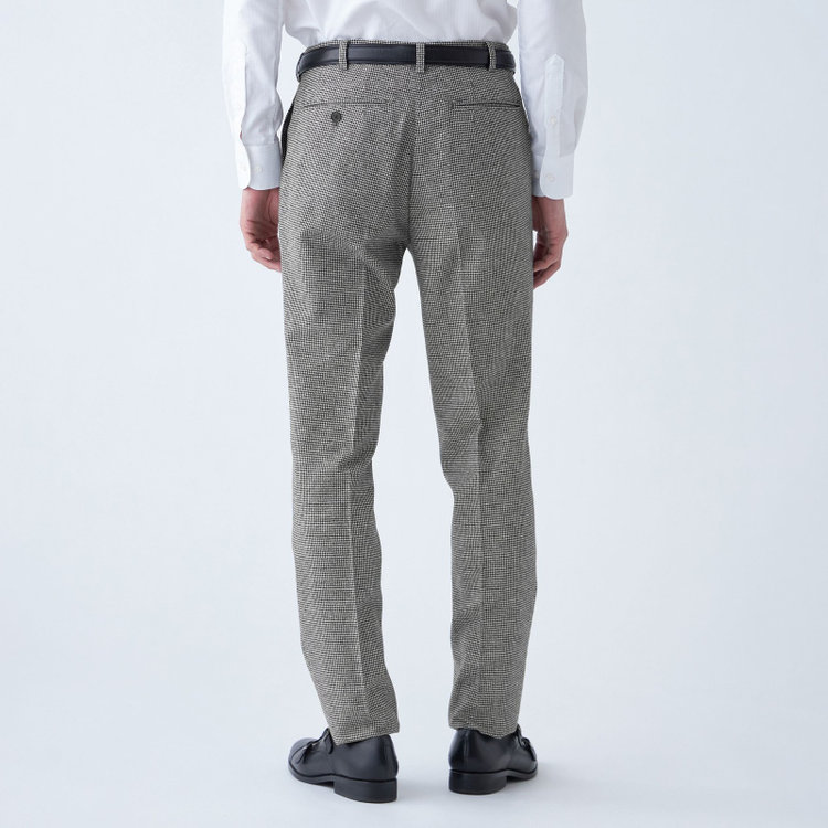 シルバーライン 【発送在庫あり】【RBC】【秋冬】ウールブレンド1タックテーパードパンツ/ブラック＆ホワイト×ハウンドトゥース/ウエストムーブ/RE:NEWOOL/※裾上げ必要 その他