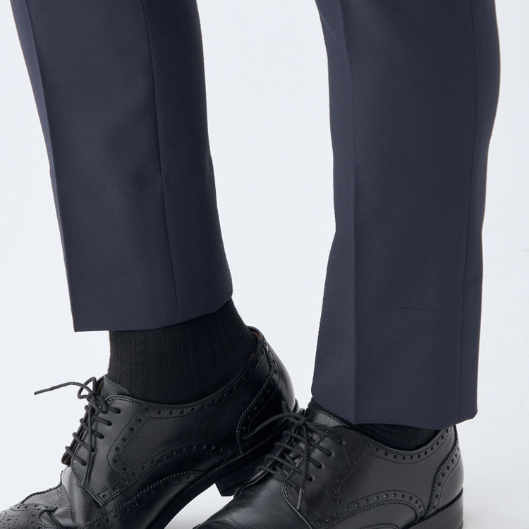 シルバーライン 【CLASSICO TAPERED】【春夏】1タックテーパードパンツ/ネイビー/※裾上げ済仕様 紺濃色