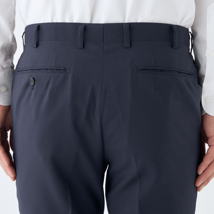 シルバーライン 【CLASSICO TAPERED】【春夏】1タックテーパードパンツ/ネイビー/※裾上げ済仕様 紺濃色