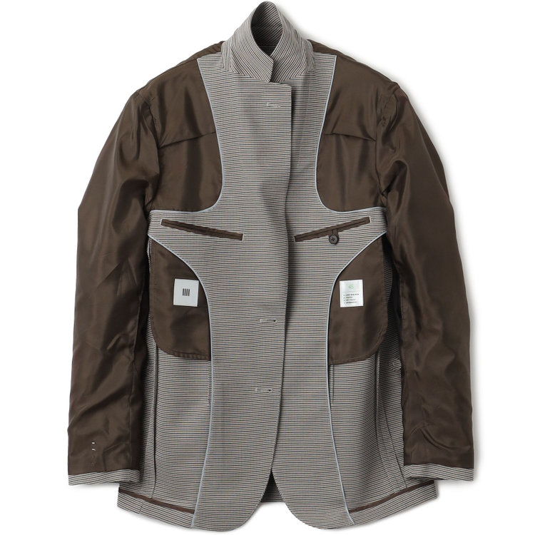 シルバーライン 【5DAYS CLOSET】【RBC】【春夏】2釦シングルジャケット/ブラウン×チェック/パッチポケット/4S SUSTAINABILITY&ECOLOGY FABRIC 茶中間