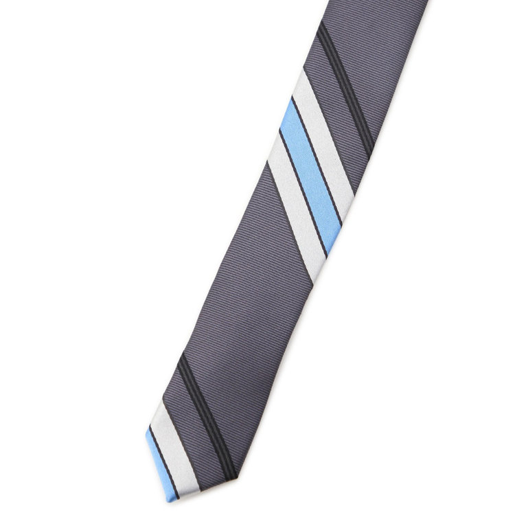 シルバーライン 【SILVER LINE】シルクブレンドストライプネクタイ 8.０cm幅/グレー その他