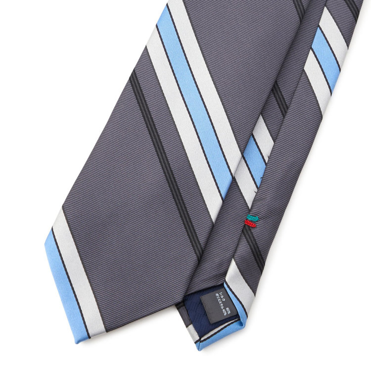 シルバーライン 【SILVER LINE】シルクブレンドストライプネクタイ 8.０cm幅/グレー その他