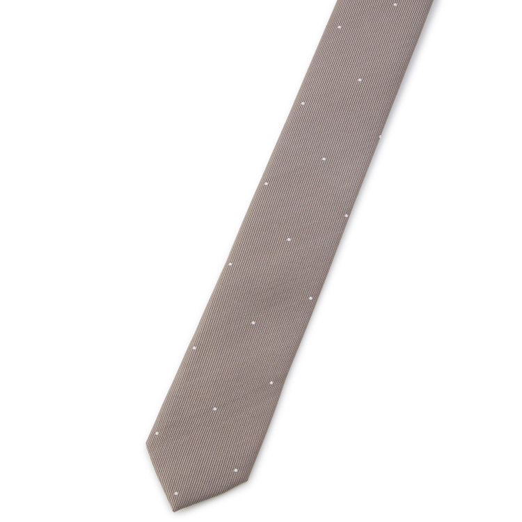 ブラックライン 【BLACK LINE】シルクブレンドドットネクタイ 7.5cm幅/サンドブラウン その他