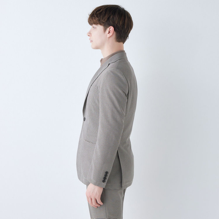 シルバーライン 【5DAYS CLOSET】【RBC】【春夏】2釦シングルジャケット/ブラウン×チェック/パッチポケット/4S SUSTAINABILITY&ECOLOGY FABRIC 茶中間