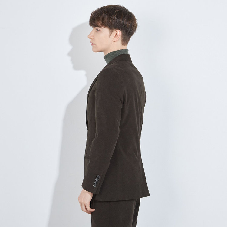 シルバーライン 【CLASSICO TAPERED】【秋冬】2釦シングルジャケット/カーキ×コーデュロイ/4S SUSTAINABILITY&ECOLOGY FABRIC 黄淡色