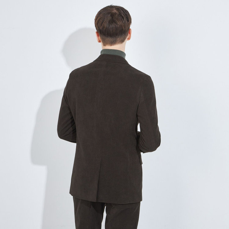 シルバーライン 【CLASSICO TAPERED】【秋冬】2釦シングルジャケット/カーキ×コーデュロイ/4S SUSTAINABILITY&ECOLOGY FABRIC 黄淡色