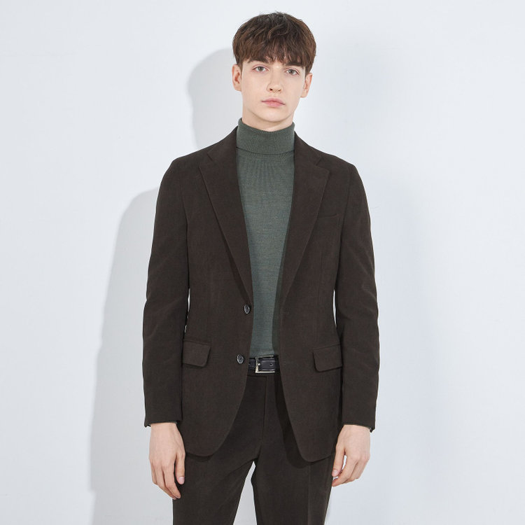 シルバーライン 【CLASSICO TAPERED】【秋冬】2釦シングルジャケット/カーキ×コーデュロイ/4S SUSTAINABILITY&ECOLOGY FABRIC 黄淡色