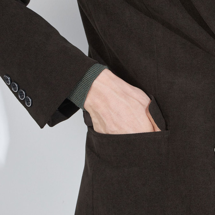 シルバーライン 【CLASSICO TAPERED】【秋冬】2釦シングルジャケット/カーキ×コーデュロイ/4S SUSTAINABILITY&ECOLOGY FABRIC 黄淡色