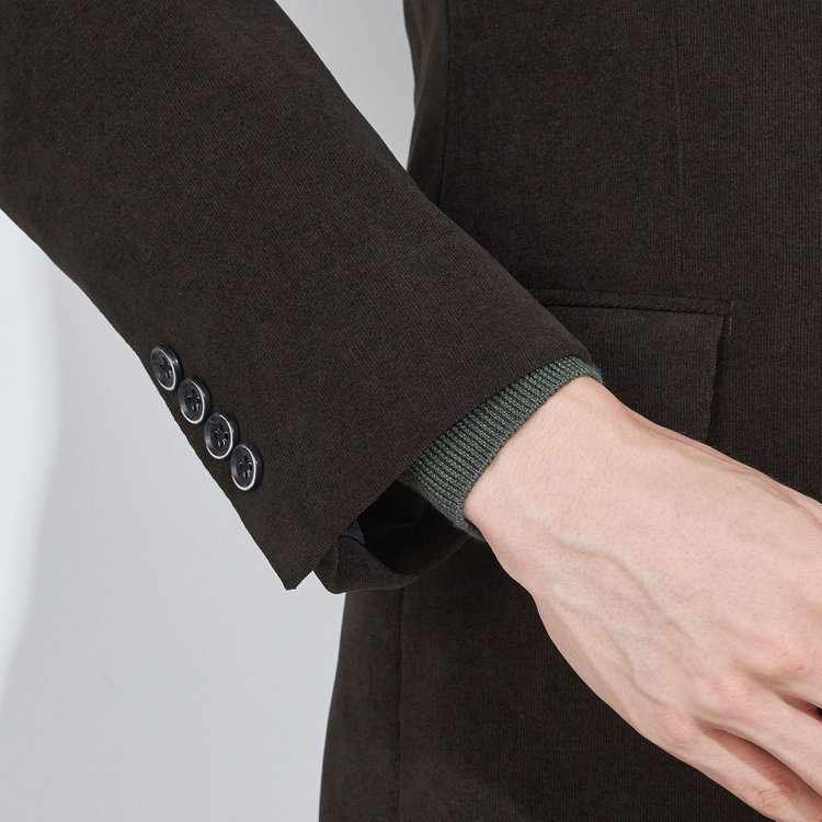 シルバーライン 【CLASSICO TAPERED】【秋冬】2釦シングルジャケット/カーキ×コーデュロイ/4S SUSTAINABILITY&ECOLOGY FABRIC 黄淡色