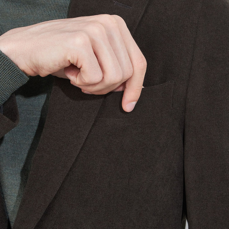 シルバーライン 【CLASSICO TAPERED】【秋冬】2釦シングルジャケット/カーキ×コーデュロイ/4S SUSTAINABILITY&ECOLOGY FABRIC 黄淡色