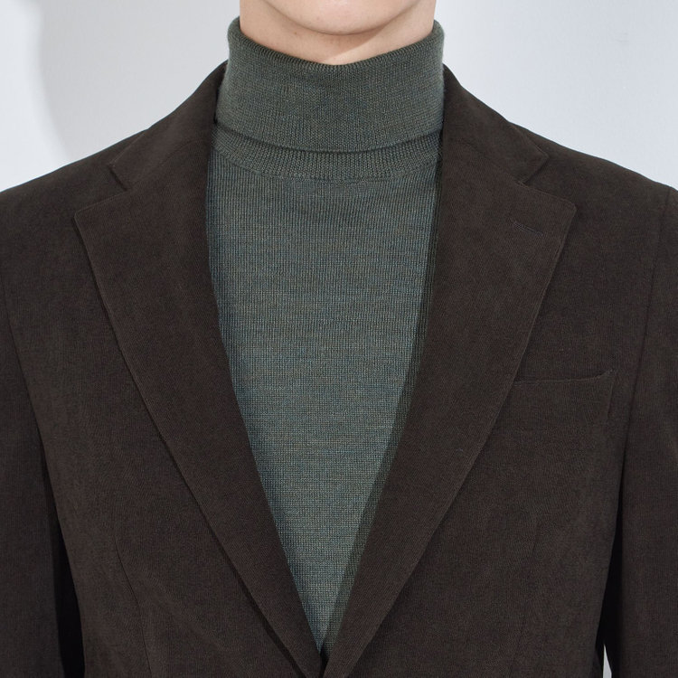 シルバーライン 【CLASSICO TAPERED】【秋冬】2釦シングルジャケット/カーキ×コーデュロイ/4S SUSTAINABILITY&ECOLOGY FABRIC 黄淡色