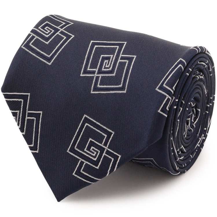 シルバーライン 【SILVER LINE】シルク小紋ネクタイ 8.0cm幅/ネイビー その他