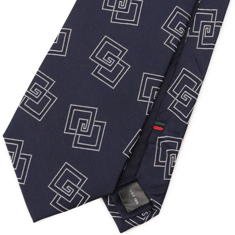 シルバーライン 【SILVER LINE】シルク小紋ネクタイ 8.0cm幅/ネイビー その他