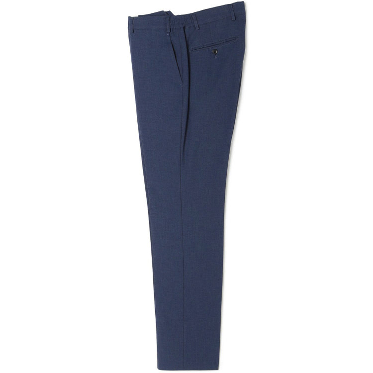 スーツセレクト 【発送在庫あり】【SLIM TAPERED_2】【春夏】2釦シングルスリーピーススーツ 0タック/ネイビーブルー×マイクロチェック/ウエストシャーリング/4S SUSTAINABILITY&ECOLOGY FABRIC/※パンツ裾上げ済仕様 ネイビー系(紺)