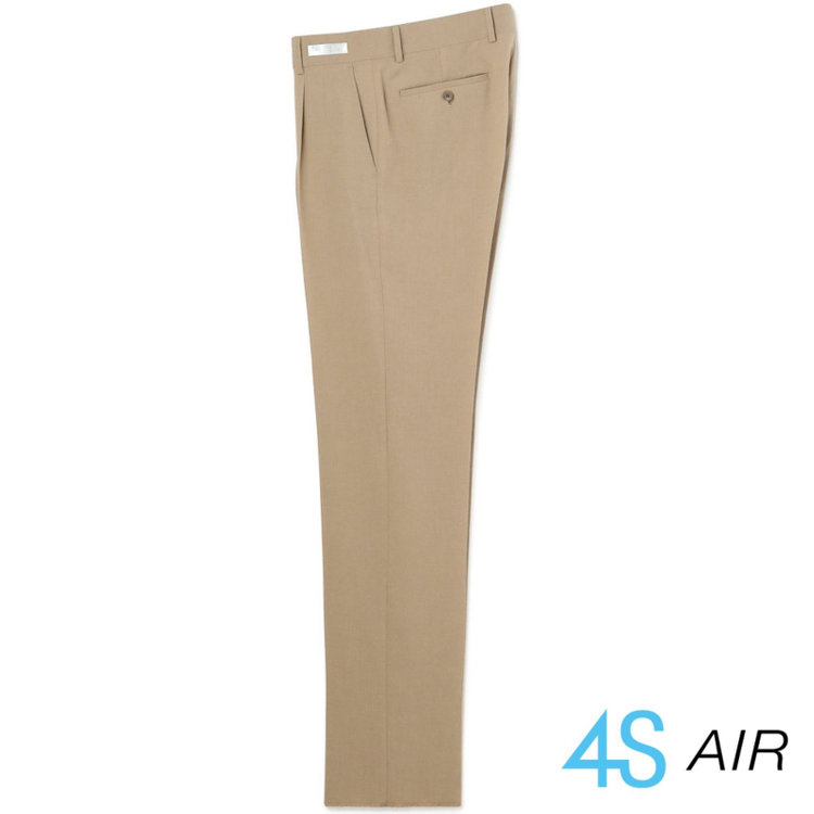シルバーライン 【CLASSICO STRAIGHT】【春夏】1タックストレートパンツ/サンドブラウン/ウエストストレッチ仕様/4S AIR/裾上げ済仕様 茶淡色