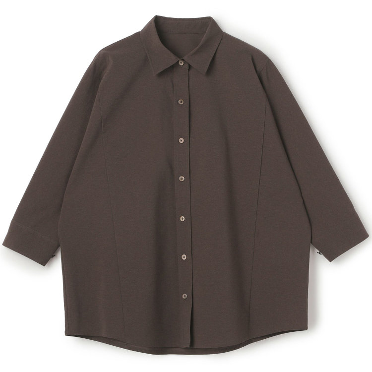 ブラックライン 【BL/七分袖】【春夏】ドルマンスリーブシャツ/ブラウン/ジャージー素材 茶中間