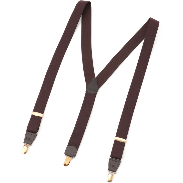 Y型サスペンダー クリップ式 3.0cm幅/ブラウン
