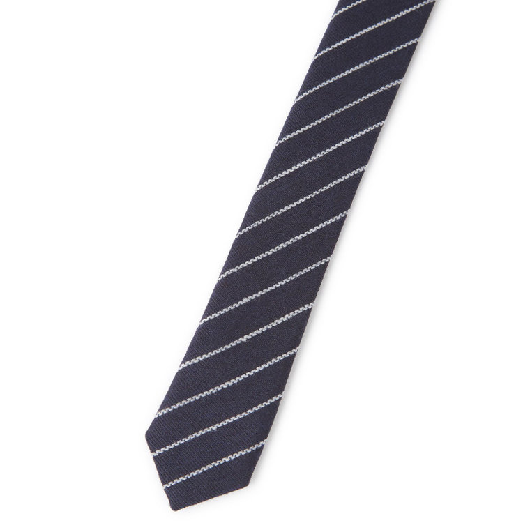 ブラックライン 【BL】シルクウールストライプネクタイ 7.5cm幅/ネイビー その他