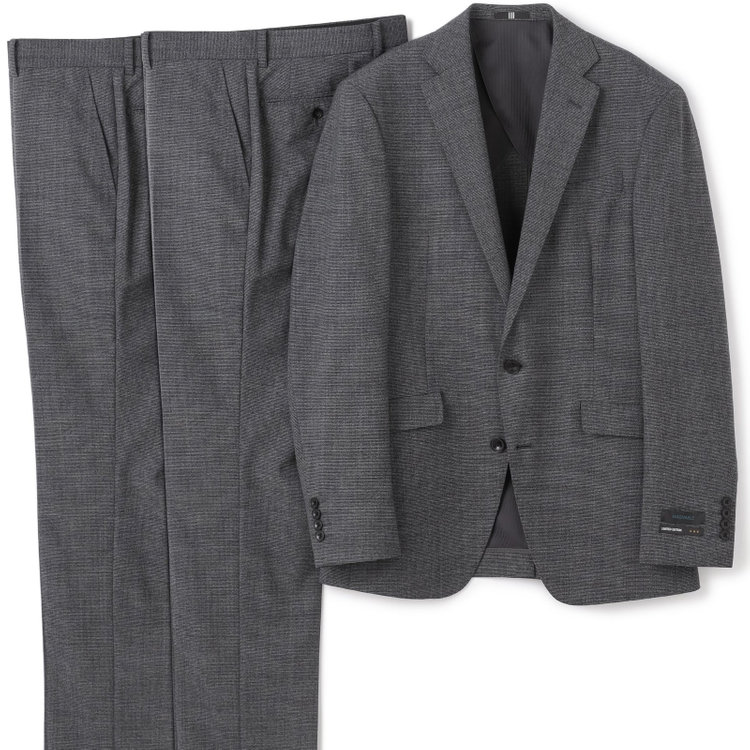 ブラックライン 【KSW】【春夏】スペアパンツ付き/2釦シングルスーツ 0タック/グレー/※裾上げ必要 グレー中間