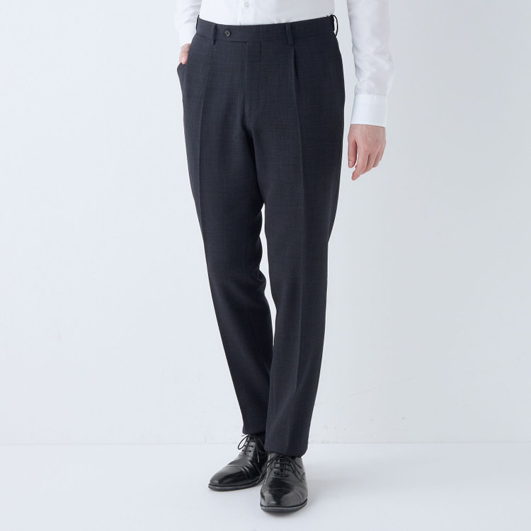 シルバーライン 【CLASSICO TAPERED】【春夏】1タックテーパードパンツ/ネイビー/ウエストムーブ4S SUSTAINABILITY&ECOLOGY FABRIC/※裾上げ済み仕様 紺濃色