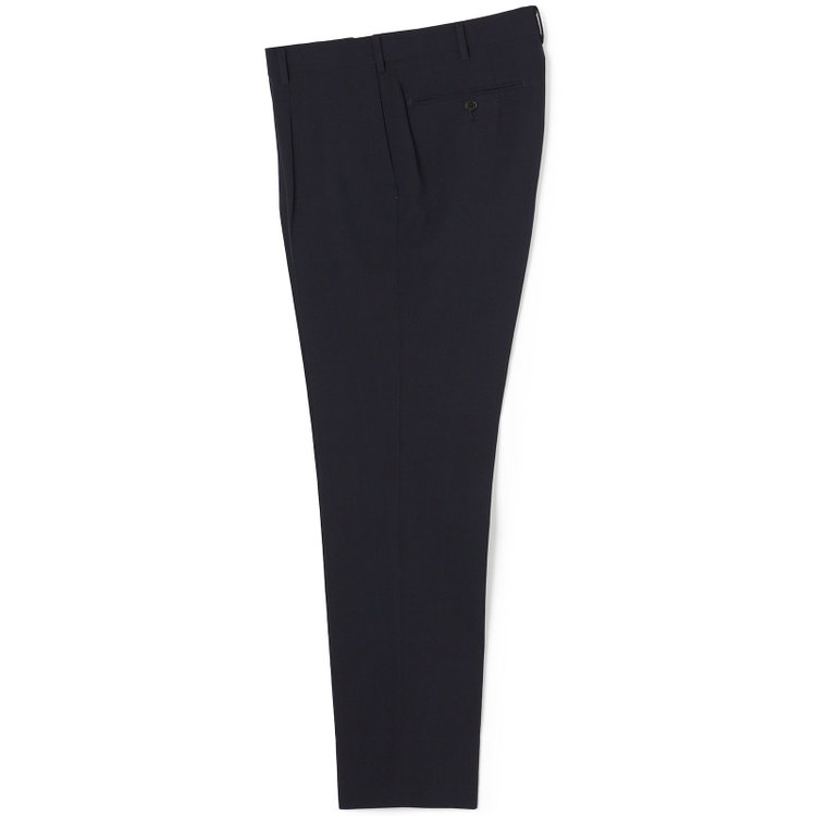 シルバーライン 【発送在庫あり】【CLASSICO TAPERED】【春夏】1タックテーパードパンツ/ネイビー×チェック/ウエストムーブ/ウォッシャブル/4S SUSTAINABILITY&ECOLOGY FABRIC/※裾上げ済仕様 紺濃色