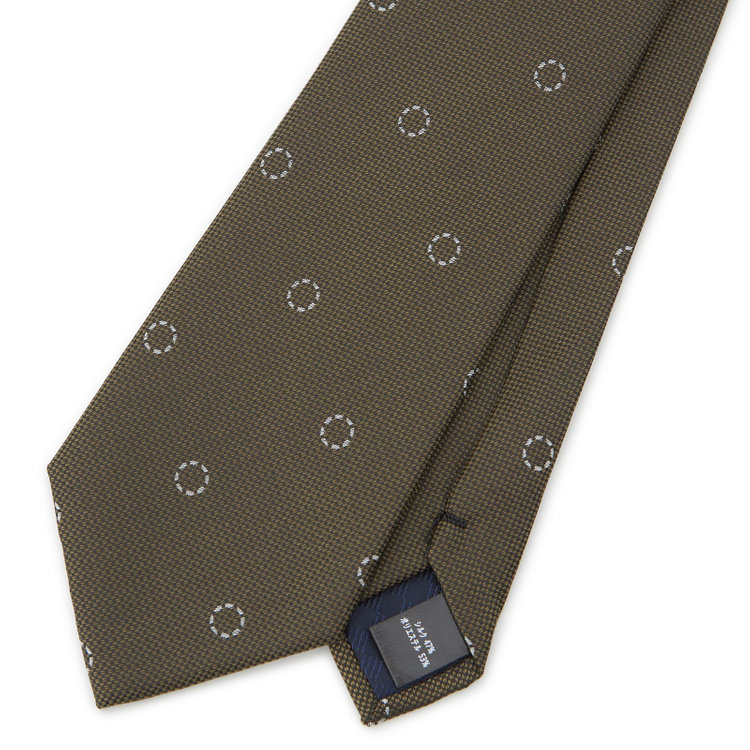 シルバーライン 【SILVER LINE】シルクブレンド小紋ネクタイ 8.0cm幅/カーキ その他