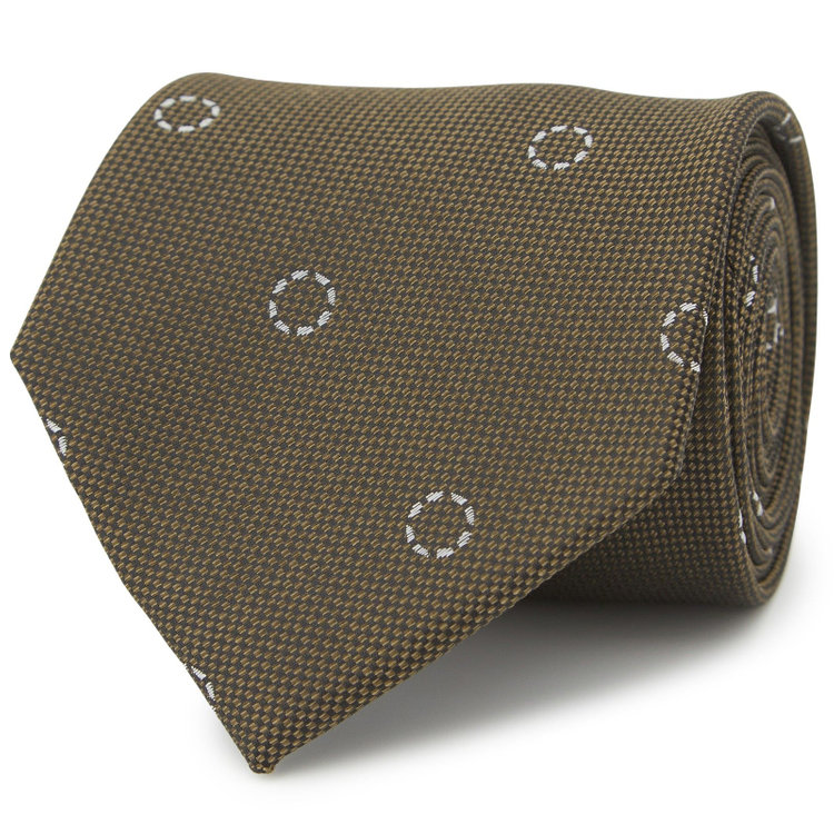 シルバーライン 【SILVER LINE】シルクブレンド小紋ネクタイ 8.0cm幅/カーキ その他