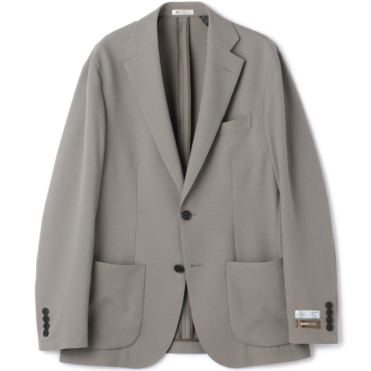 シルバーライン 【5DAYS CLOSET】【RBC】【春夏】2釦シングルジャケット/グレージュ/パッチポケット/4S SUSTAINABILITY&ECOLOGY FABRIC グレー中間